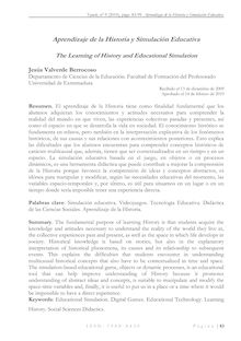 Aprendizaje de la Historia y Simulación Educativa (The Learning of History and Educational Simulation)