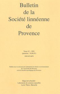 bull. 042 1991 société linnéenne de provence