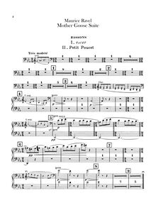 Partition basson 1/2, contrebasson, Ma Mère l Oye (cinq pièces enfantines)