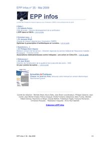 EPP infos n° 35 - Mai 2009