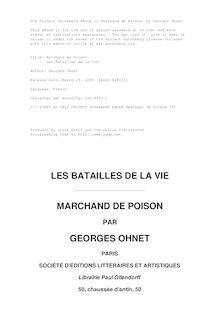 Marchand de Poison par Georges Ohnet
