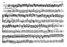 Partition Sonata No.6 en B minor, Premier livre de sonates à violon seul et la basse.... par Mr Francoeur le fils... Gravée par le sr Hue