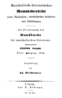Partition 1839, Musikalisch-literarischer Monatsbericht, Musikalisch-literarischer Monatsbericht neuer Musikalien, musikalischer Schriften und Abbildungen