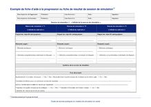 Exemples associés Guide de bonnes pratiques en matière de simulation en santé - 09 Exemple de fiche d’aide à la progression ou fiche de résultat de session de simulation