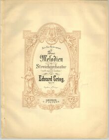 Partition couverture couleur, 2 Melodies Op.53, Grieg, Edvard