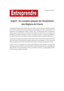 Argent : les comptes opaques de l Association des Régions de France