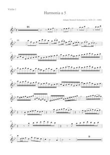 Partition parties complètes, Harmonia à 5, B♭ major, Schmelzer, Johann Heinrich par Johann Heinrich Schmelzer