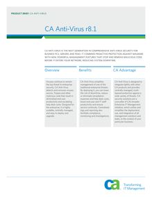 CA Anti-Virus r8.1 Product Brief