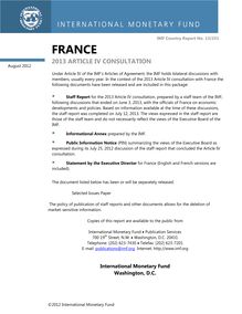 International Monetary Fund country report - France (ENG)