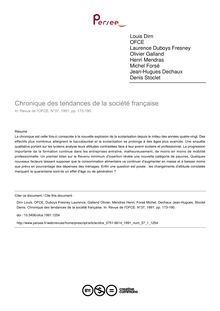 Chronique des tendances de la société française - article ; n°1 ; vol.37, pg 173-190