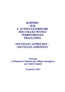 L action extérieure des collectivités territoriales françaises : nouvelles approches... Nouvelles ambitions