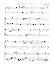 Partition Sonata R.55 en F major, clavier sonates R.51-60, Soler, Antonio