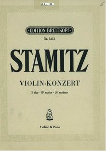 Partition Solo partition de violon, violon Concerto en B♭, Violin-Konzert in B-dur