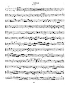 Partition viole de gambe, 3 corde quatuors, Op.1, Romberg, Bernhard