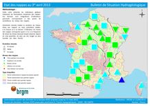 Cartographie : Etat des nappes au 1 avril 2013 - Bulletin de Situation Hydrogéologique