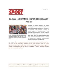 8e étape - AIGURANDE - SUPER-BESSE SANCY - 189 km