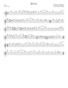 Partition ténor viole de gambe 1, octave aigu clef, Pavan et Galliard pour 5 violes de gambe