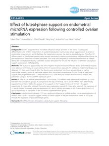 Effect of luteal-phase support on endometrial microRNA expression following controlled ovarian stimulation