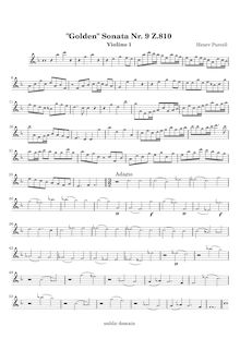 Partition violon 1, 10 sonates en Four parties, Purcell, Henry