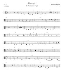 Partition viole de basse 1, alto clef, Precipitose rupi, Vecchi, Orazio