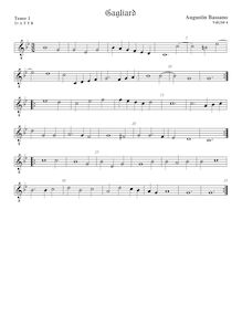 Partition ténor viole de gambe 2, octave aigu clef, pavanes et Galliards pour 5 violes de gambe par Augustine Bassano