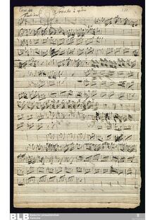 Partition complète, Sonata à quadro en B-flat major, B♭ major, Molter, Johann Melchior