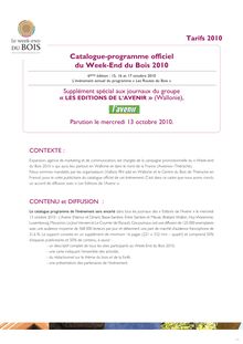 fiche tarif - Catalogue-programme officiel du Week-End du Bois 2010