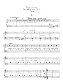 Partition harpe 1, 2, Das Klagende Lied, Mahler, Gustav