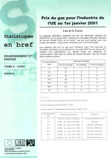 12/01 STATISTIQUES EN BREF - ENVIRONNEMENT ET ENERGIE