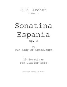 Partition complète, Sonatina Espania, Op.3, Various, Archer, Jerald Franklin