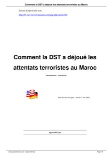 Comment la DST a déjoué les attentats terroristes au Maroc