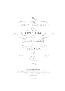 Partition Volume 1 (Nos 1-3), 6 Duos Faciles, Op.41, 6 Duos Faciles pour 2 Cors, Op.41
