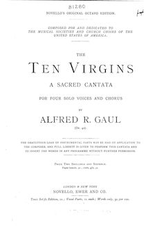 Partition complète, pour Ten Virgins, Op.42, Gaul, Alfred Robert