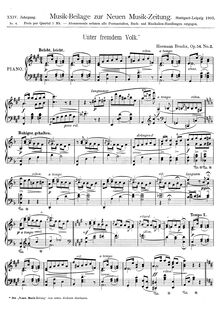 Partition No.2 - Unter fremdem Volk, Piano pièces, Op.54, Bendix, Hermann