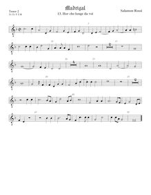 Partition ténor viole de gambe 2, octave aigu clef, Il Secondo Libro de Madrigali a cinque voci