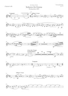 Partition clarinette , partie, Scherzo für Emma, Rolfes, Christoph