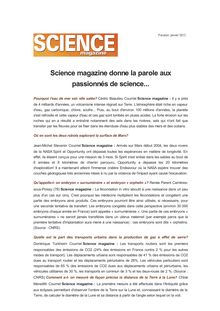Science magazine donne la parole aux passionnés de science...