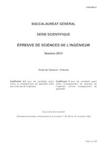 Bac S-SI 2013 - Métropole - 2013
