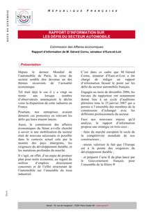 Synthèse du rapport - RAPPORT D INFORMATION SUR LES DÉFIS DU ...