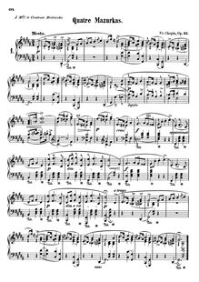 Partition complète (scan), Mazurkas, Chopin, Frédéric par Frédéric Chopin