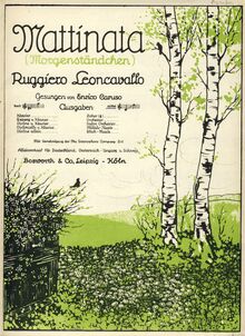 Partition complète, Mattinata, D major, Leoncavallo, Ruggiero par Ruggiero Leoncavallo