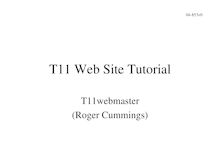 T11 Web Site Tutorial