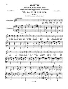 Partition complète, Oiseaux, si tous les ans, Ariette, C major, Mozart, Wolfgang Amadeus par Wolfgang Amadeus Mozart