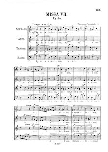 Partition complète, Missa en A minor, Missa in A-moll, A minor, Cannicciari, Pompeo