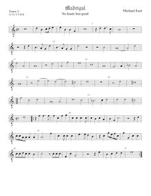 Partition ténor viole de gambe 2, octave aigu clef, madrigaux, East, Michael par Michael East