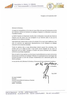 Lettre de l association des maires des Pyrénées-Orientales