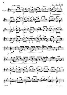 Partition No.23, 25 Progressive études, Op.60, Sor, Fernando