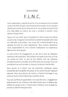 Le communiqué du FLNC