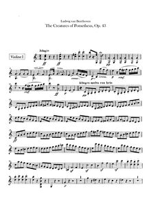 Partition violons I, II, Die Geschöpfe des Prometheus Op.43, The Creatures of Prometheus