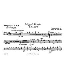 Partition timbales, Triangle, Extase, Rêverie, D major, Ganne, Louis